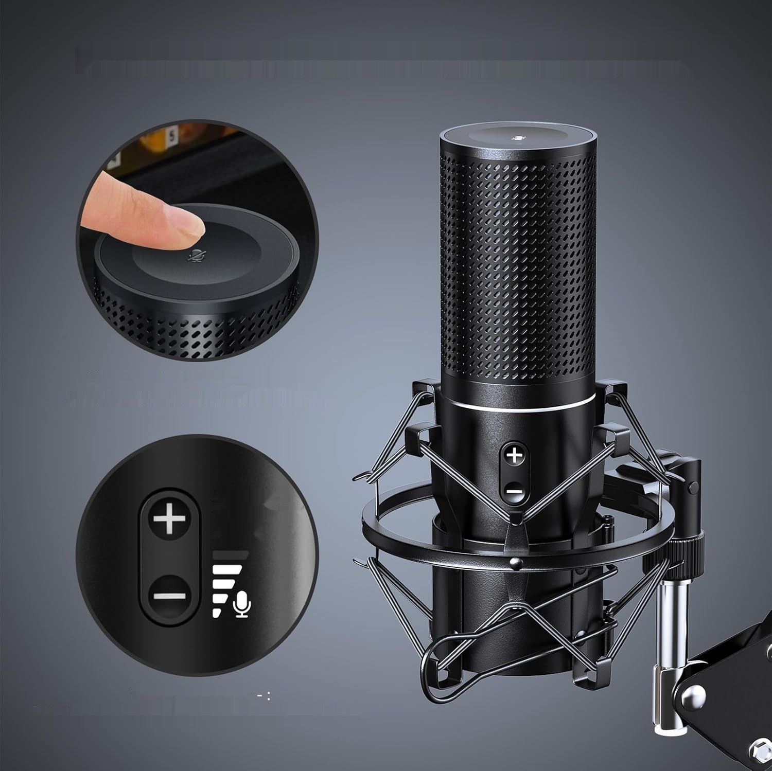 TONOR Podcast Kondensator USB. Kardioidalny z ramieniem i osłoną pop.