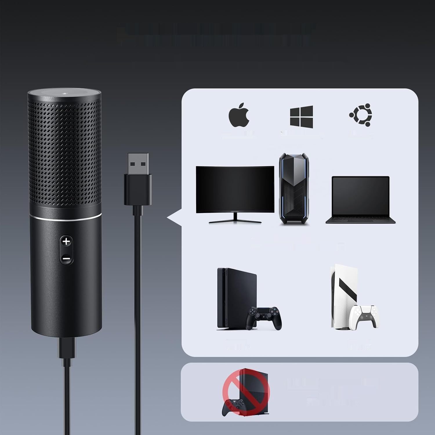 TONOR Podcast Kondensator USB. Kardioidalny z ramieniem i osłoną pop.
