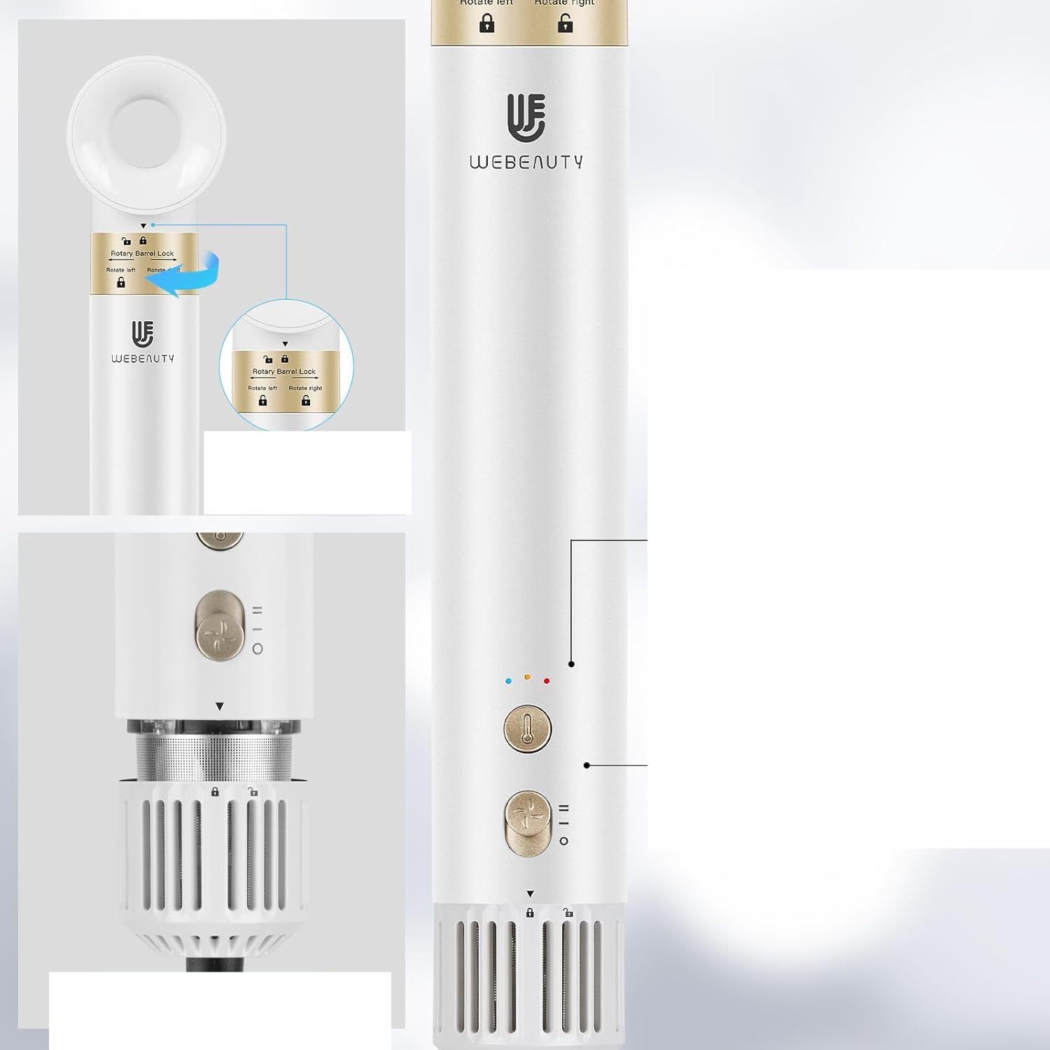 webeauty [5 w 1] Szczotka do dmuchania i powietrza, 110 000 obr./min