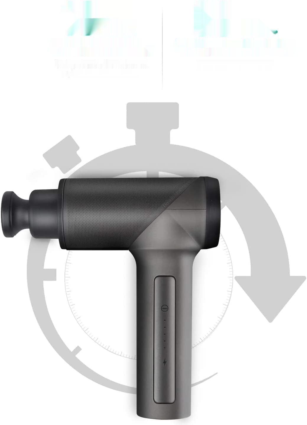 Medcursor pistolet do masażu, 6 głowic, łagodzi ból, szary.