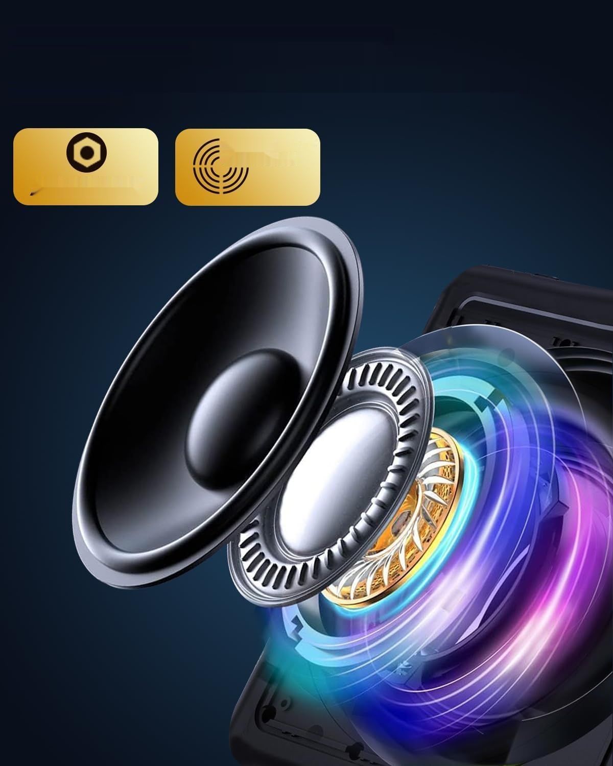 ALPOWL Karaoke Z 2 mikrofonami, przenośny, światła, TF/USB, AUX, TWS