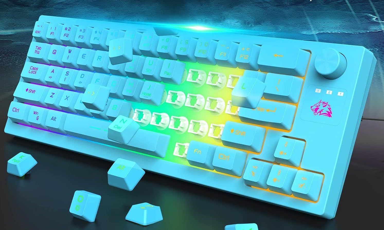 ZIYOU LANG T50 Bezprzewodowa klawiatura i mysz do gier Mini przenośna z fajnym podświetleniem RGB