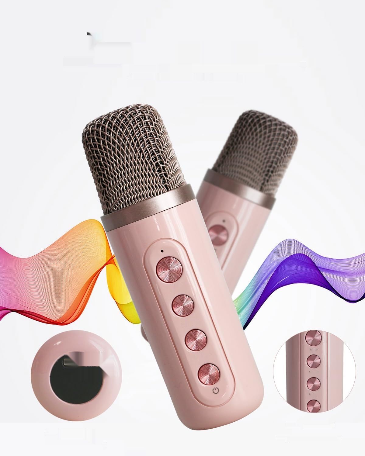 Karaoke dla dzieci i dorosłych, 2 mikrofony, 7 efektów, głośnik Bluetooth