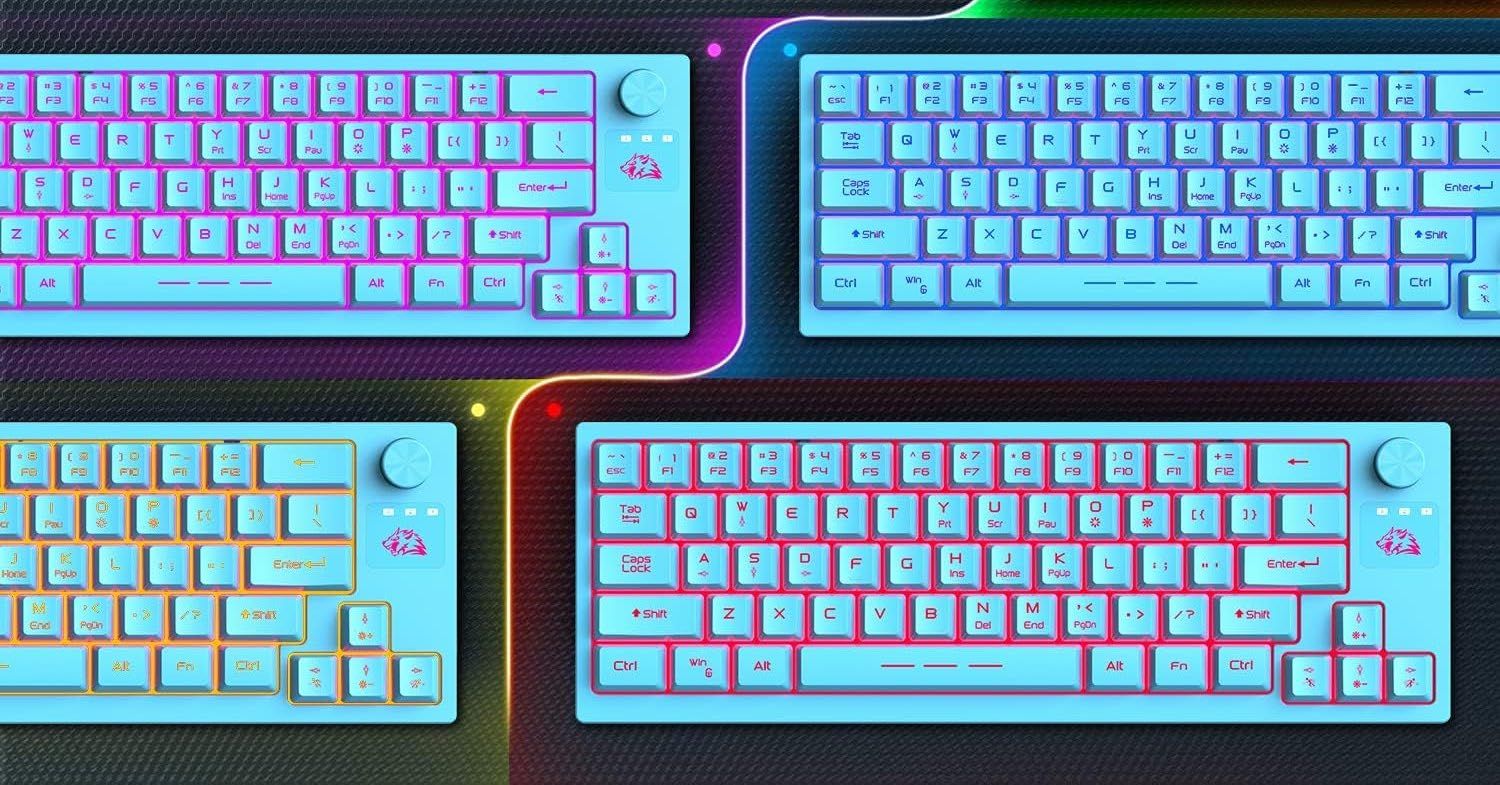 ZIYOU LANG T50 Bezprzewodowa klawiatura i mysz do gier Mini przenośna z fajnym podświetleniem RGB