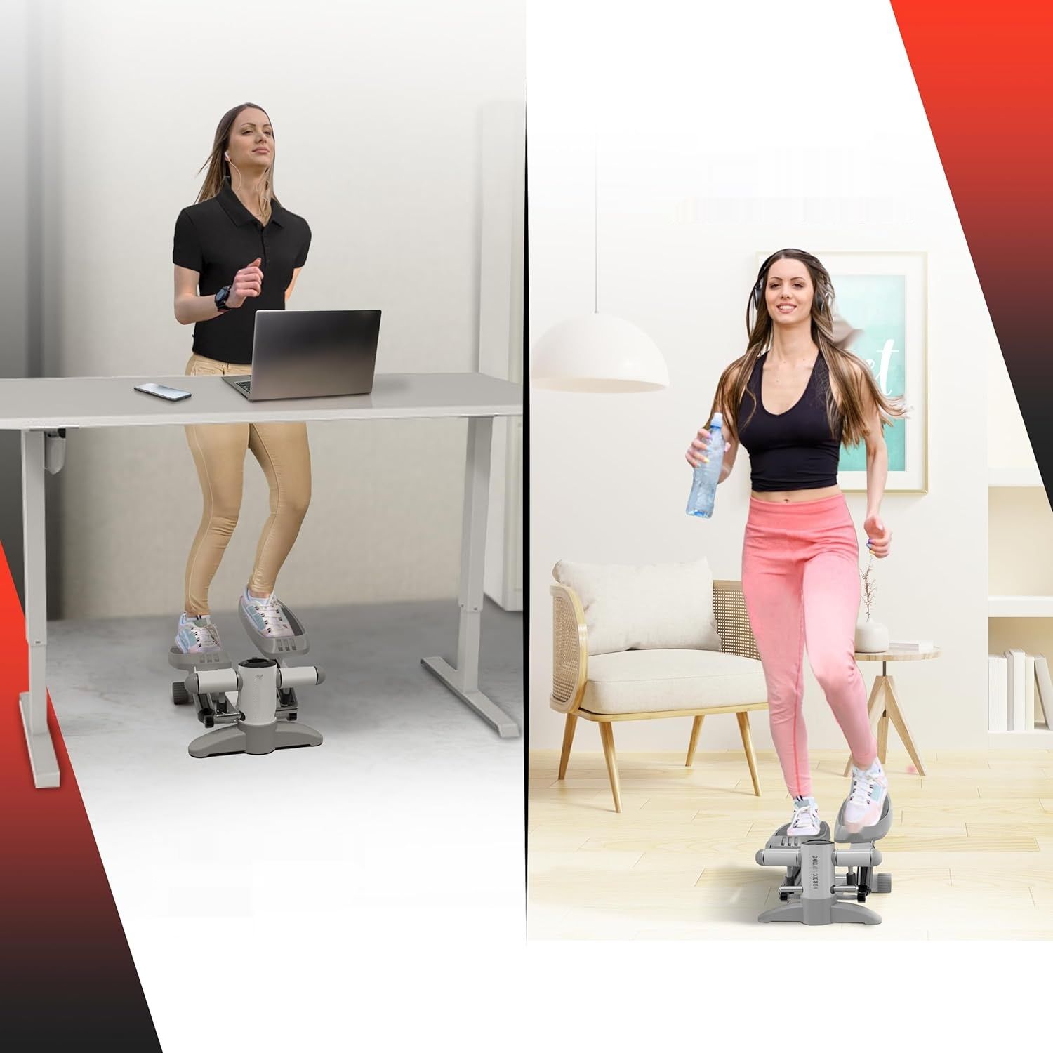 Mini Stepper Nordic Lifting – z Gumami Oporowymi, Antypoślizgowe Pedały, Ekran LCD