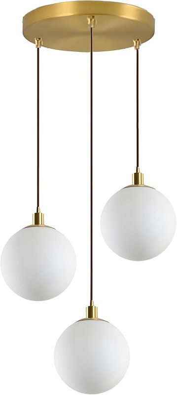 3-Płomienna Biała Szklana Lampa Wisząca do Sypialni i Salonu