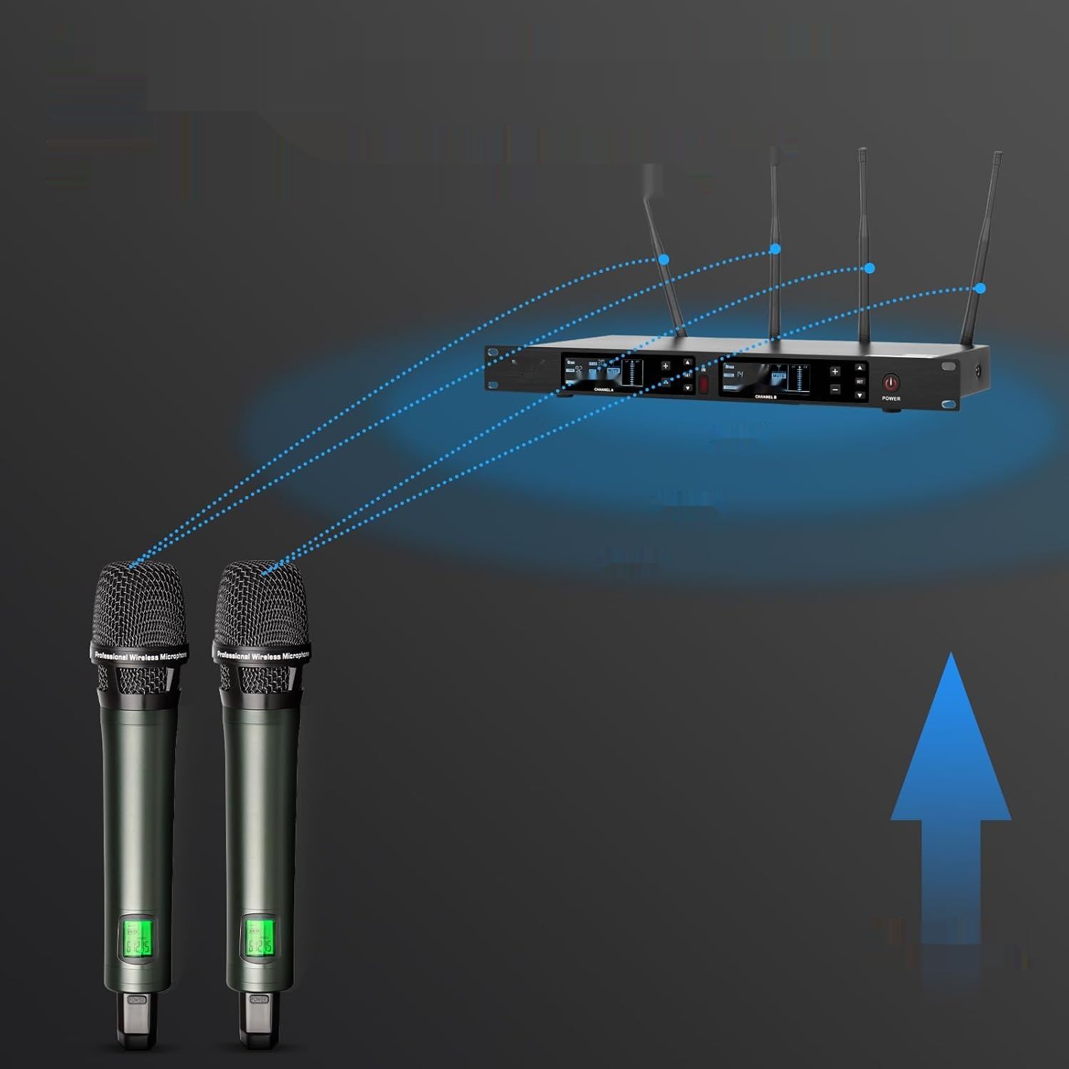 Depusheng DR80 Profesjonalny zestaw mikrofonów UHF, bezprzewodowy, zasięg 150m.