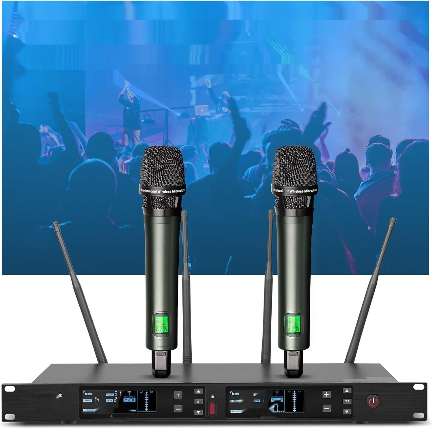 Depusheng DR80 Profesjonalny zestaw mikrofonów UHF, bezprzewodowy, zasięg 150m.