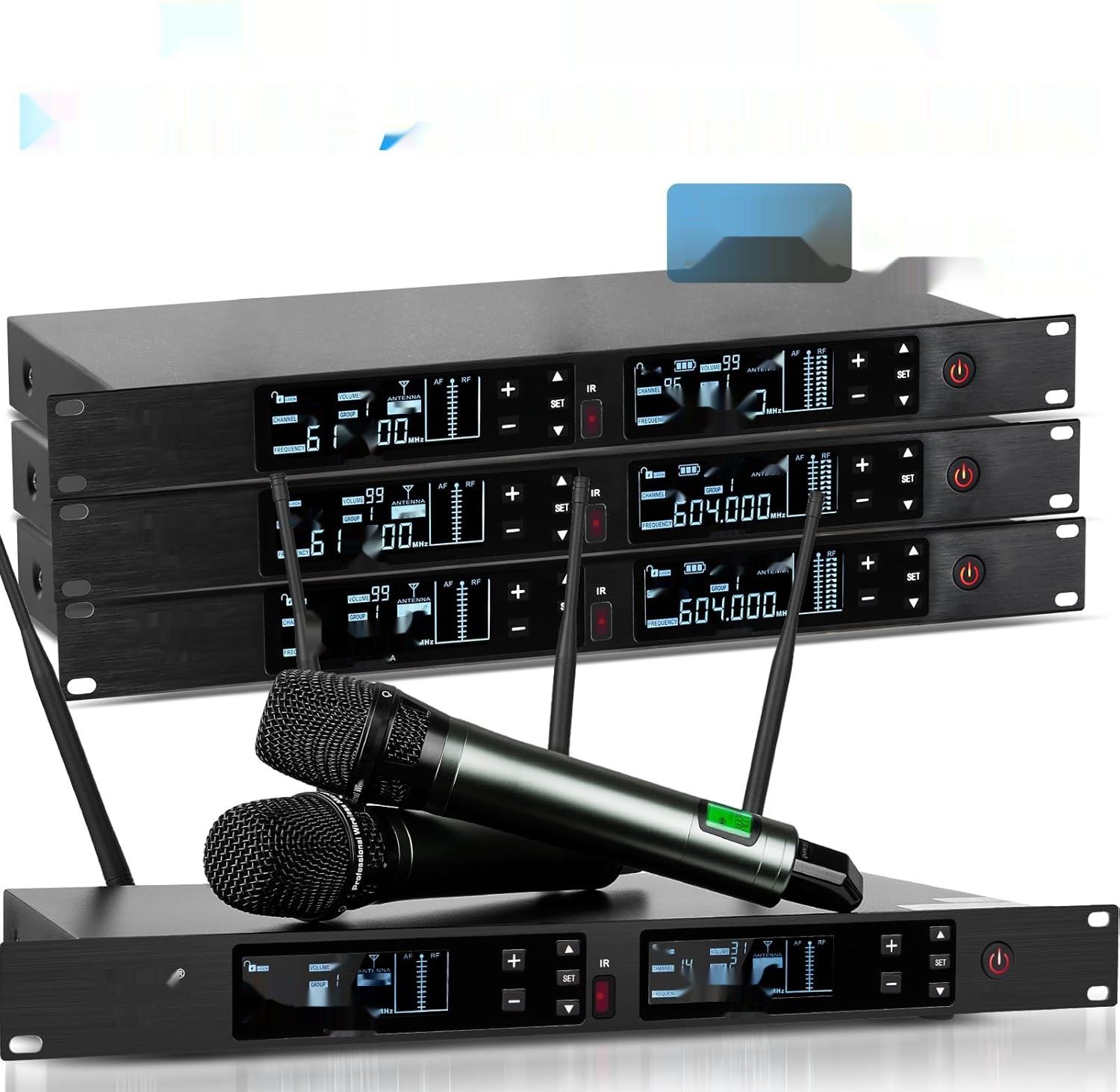 Depusheng DR80 Profesjonalny zestaw mikrofonów UHF, bezprzewodowy, zasięg 150m.