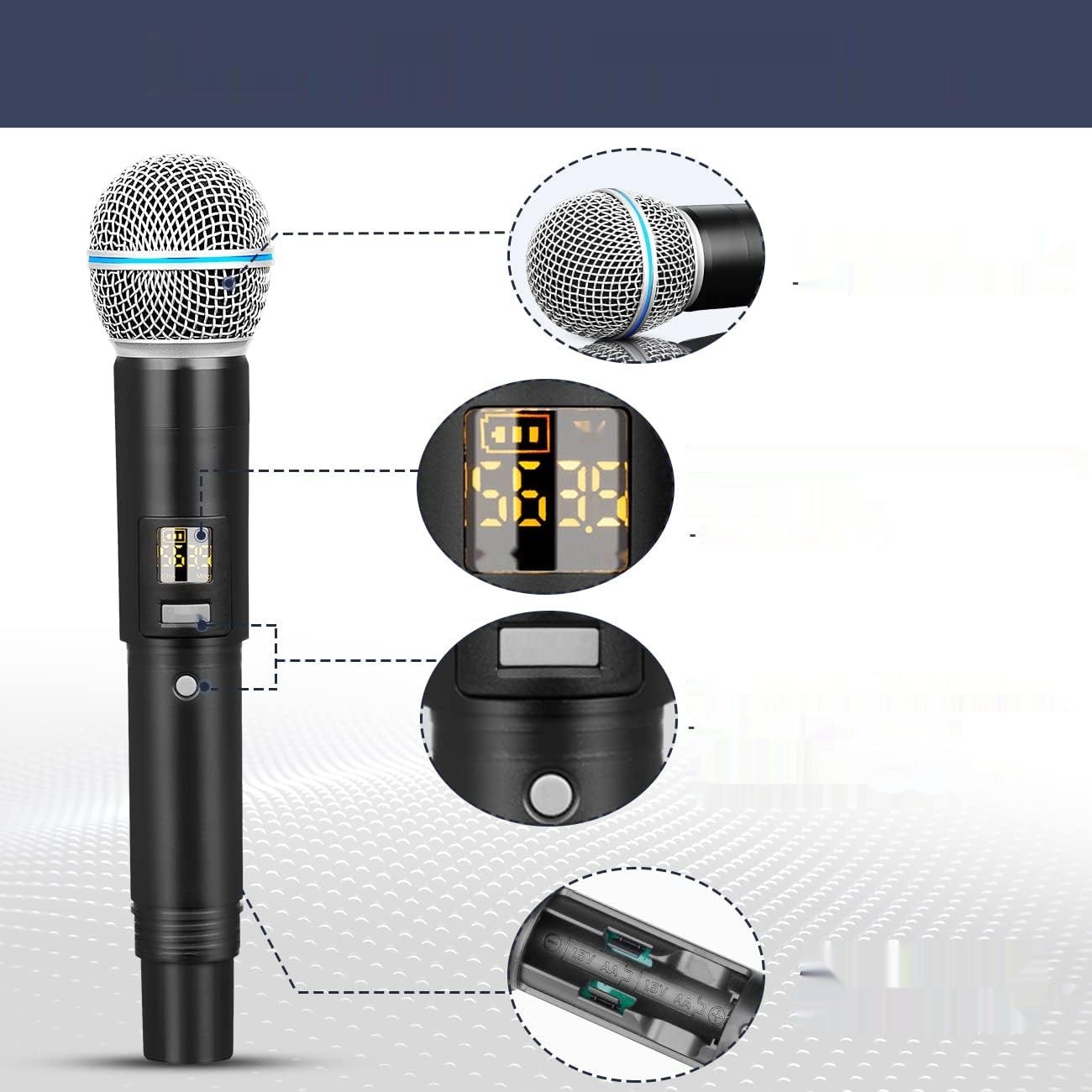 R4 Bezprzewodowy Mikrofon UHF 4-kanałowy do KTV na Imprezę Karaoke