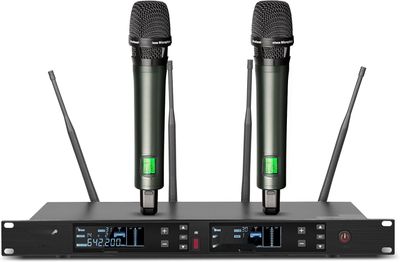 Depusheng DR80 Profesjonalny zestaw mikrofonów UHF, bezprzewodowy, zasięg 150m.
