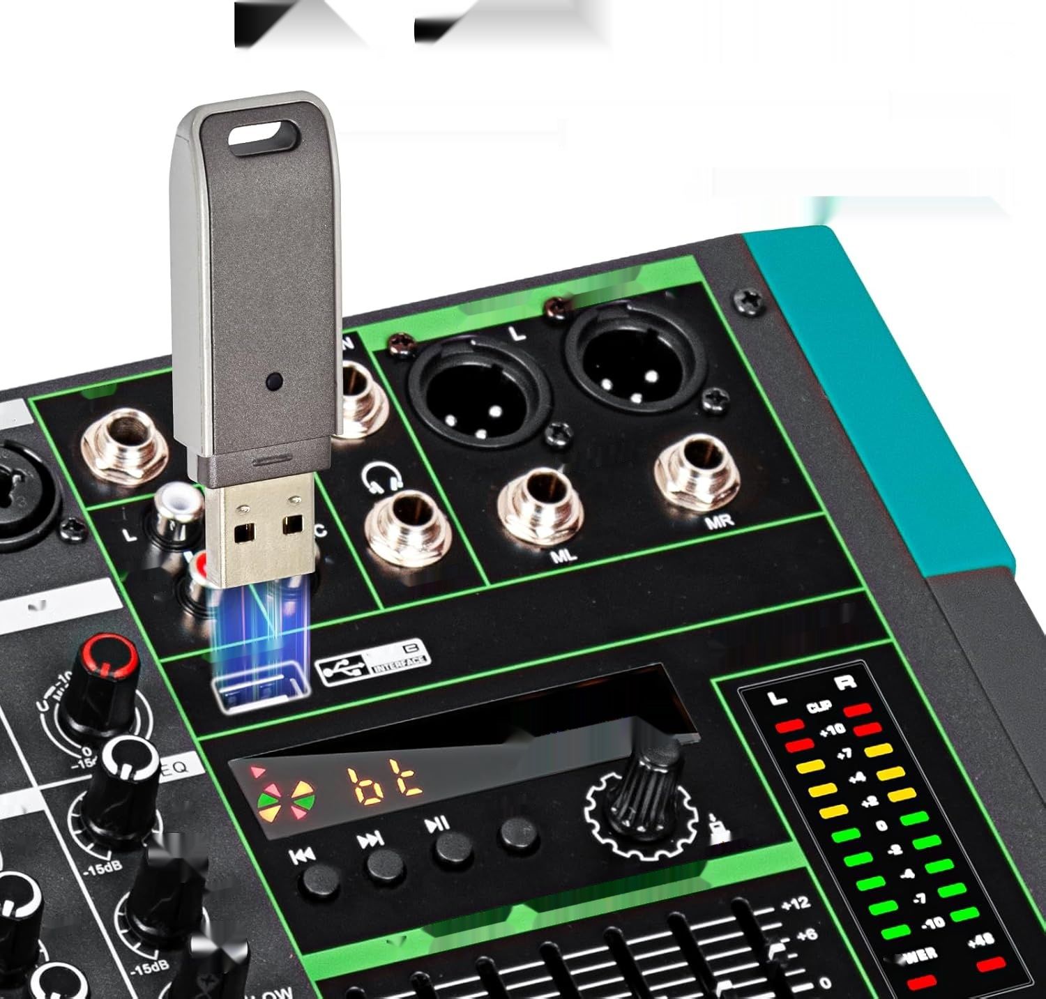 Depusheng PA6 Profesjonalny Mikser Audio DJ 6 Kanałów USB Bluetooth MP3