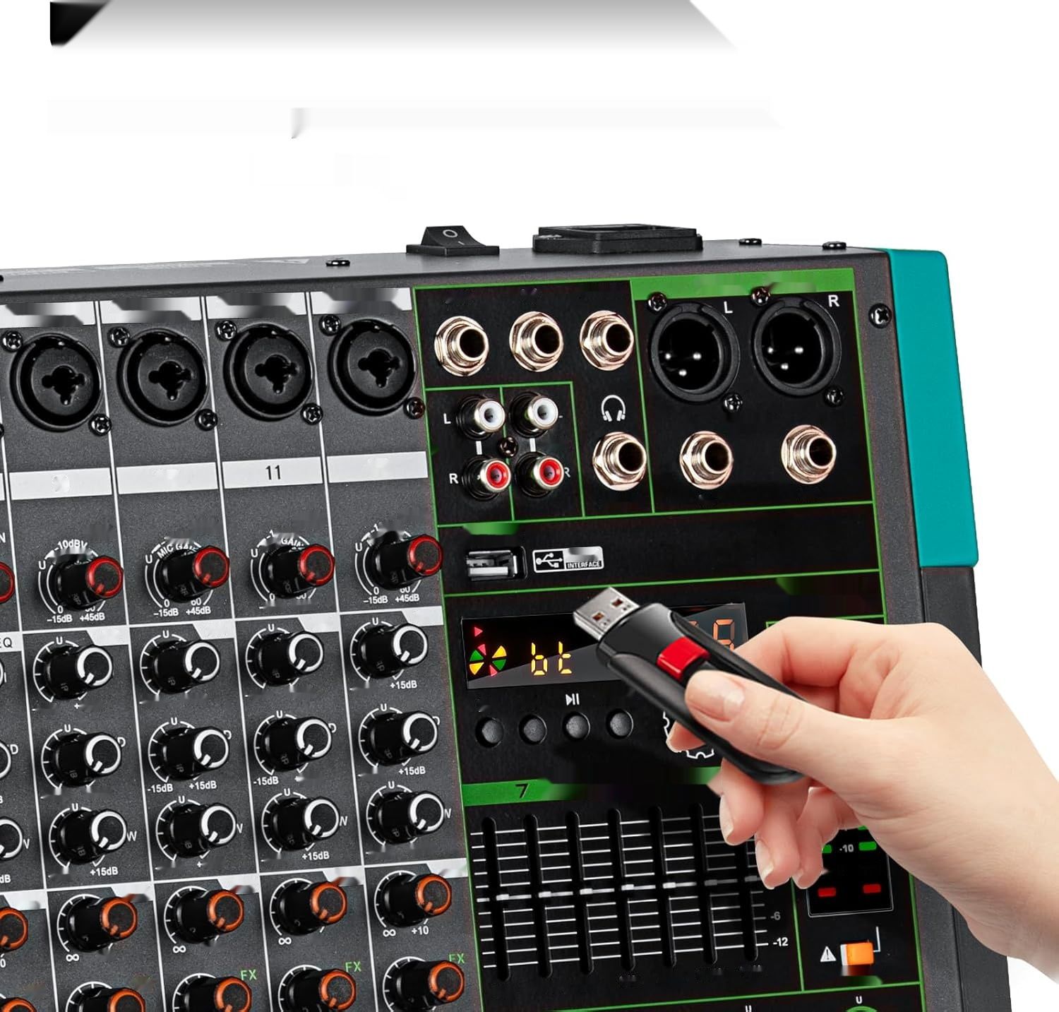 PA12 Profesjonalny mikser DJ z 256 efektami DSP, Bluetooth i USB.