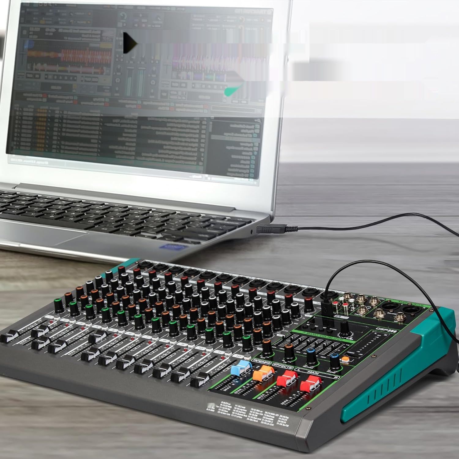 PA12 Profesjonalny mikser DJ z 256 efektami DSP, Bluetooth i USB.