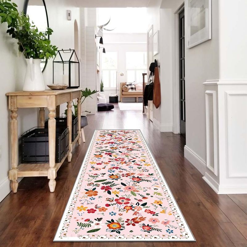 WTHYGB Chodnik do Przedpokoju Antypoślizgowy Dywanik, 80 x 300 cm - Różowy