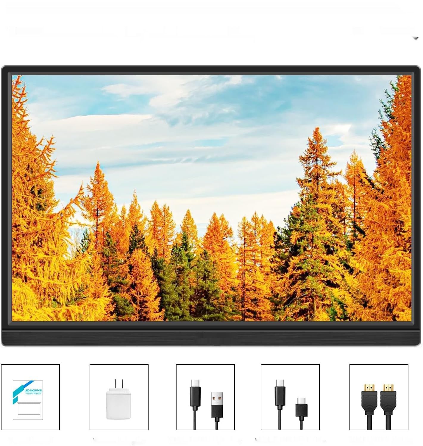 Akntzcs Przenośny Monitor 16&quot; FHD 1920x1200P IPS Ekran HDMI USB-C