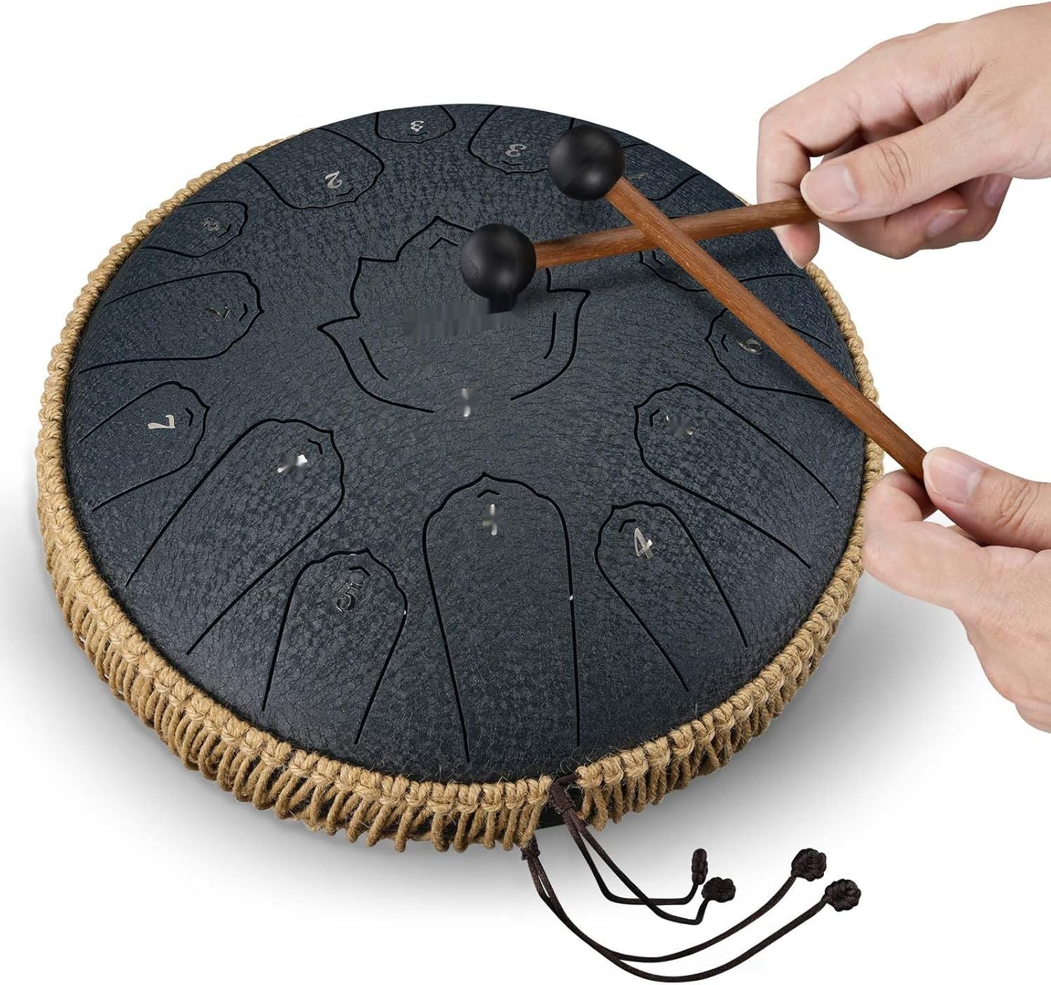 LEKATO Stalowy Bęben Językowy 15 Nut 13 Cal, C Key Handpan Perkusyjny