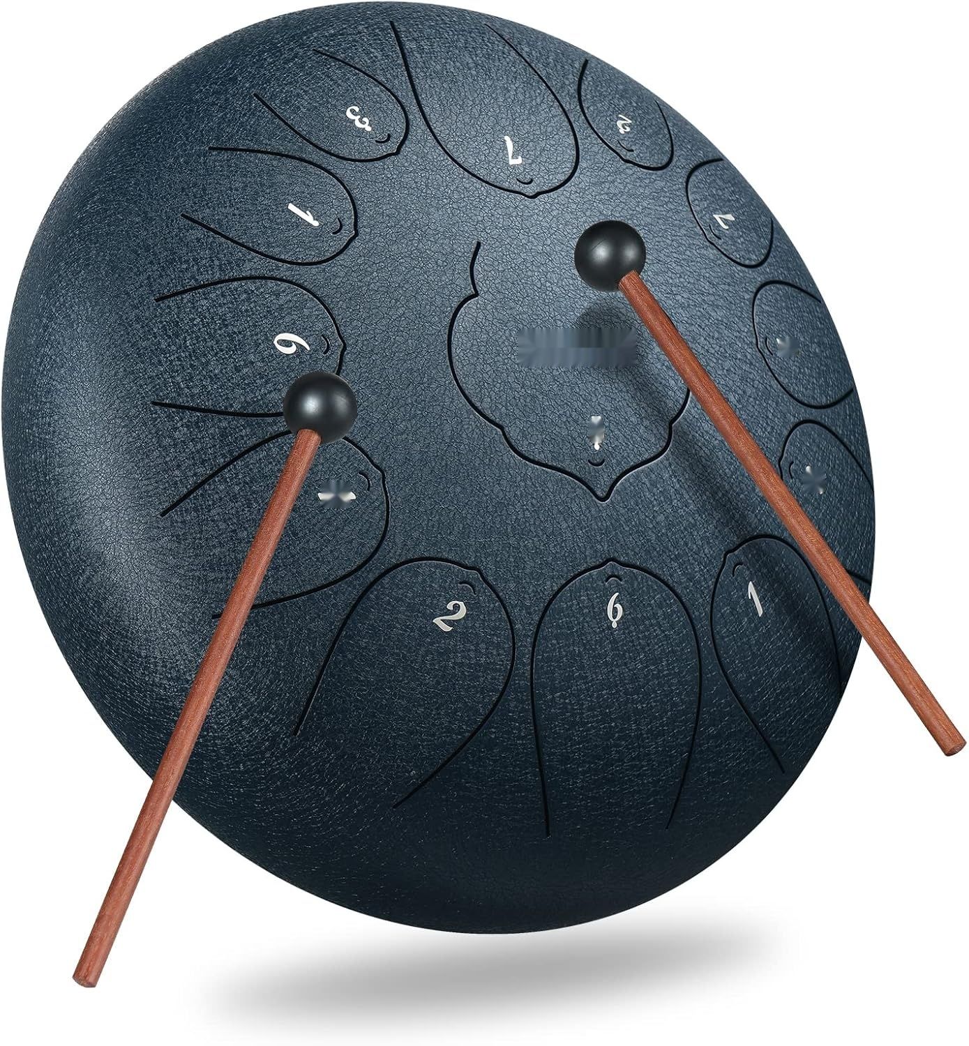 LEKATO Tongue Drum Bęben Stalowy 30 cm, 13 tonów w tonacji C, granatowy