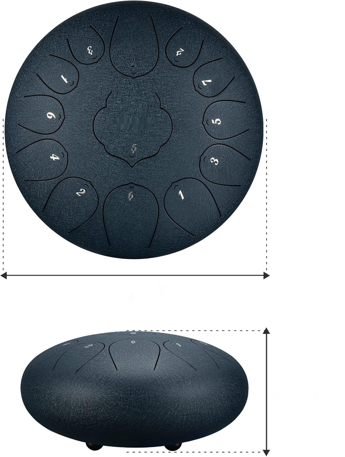 LEKATO Tongue Drum Bęben Stalowy 30 cm, 13 tonów w tonacji C, granatowy