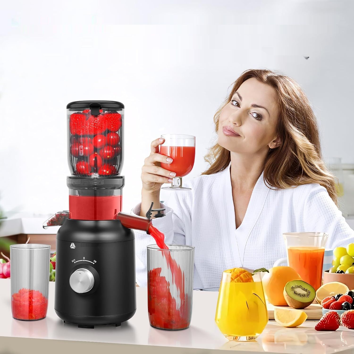 AOBOSI 250W Sokowirówka o średnicy 103MM, 1.2L, czarna