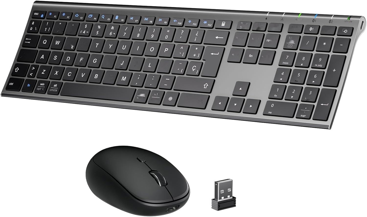 iClever DK03-QWERTY Klawiatura i Mysz Hiszpańska Bezprzewodowa