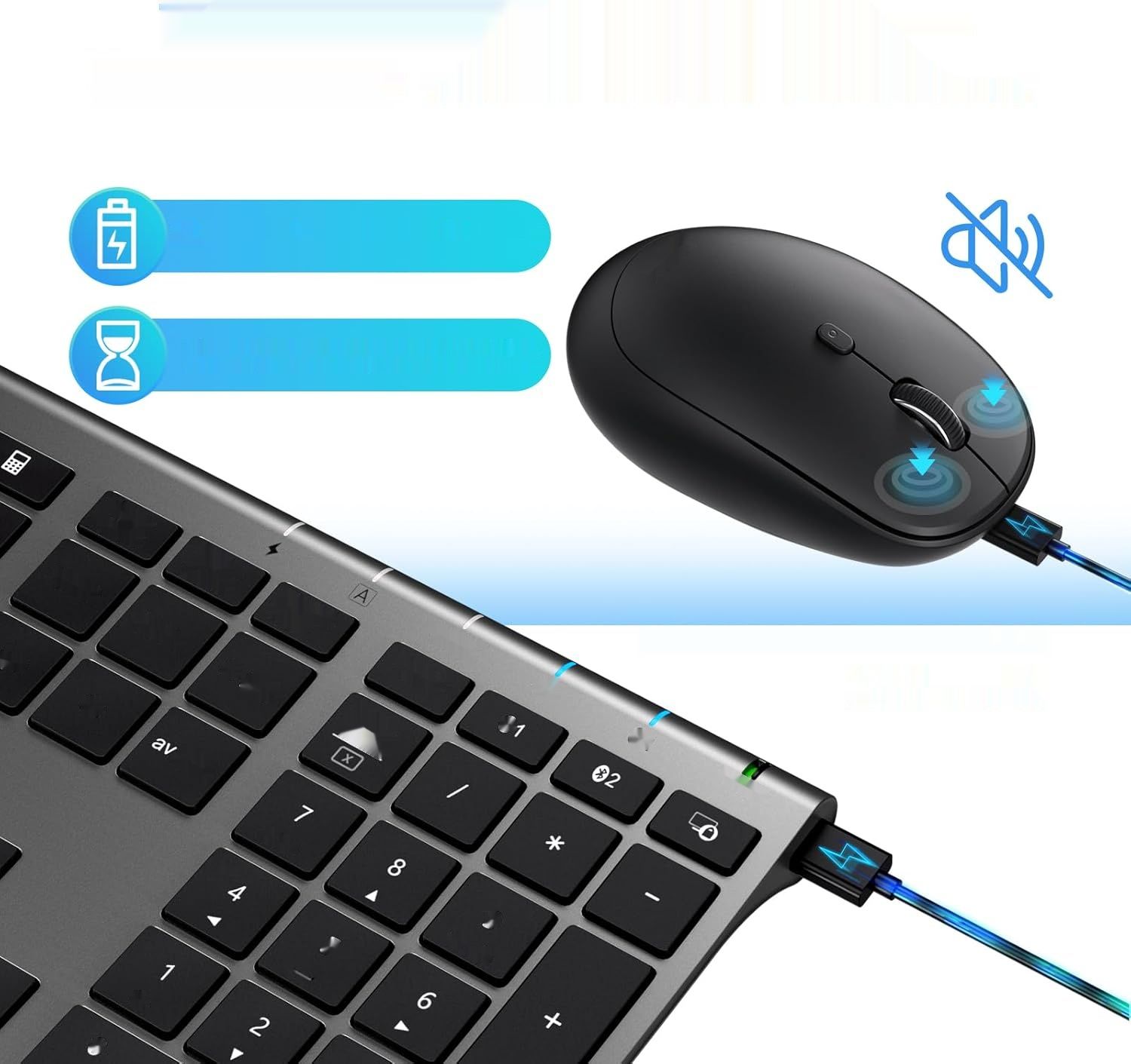 iClever DK03-QWERTY Klawiatura i Mysz Hiszpańska Bezprzewodowa