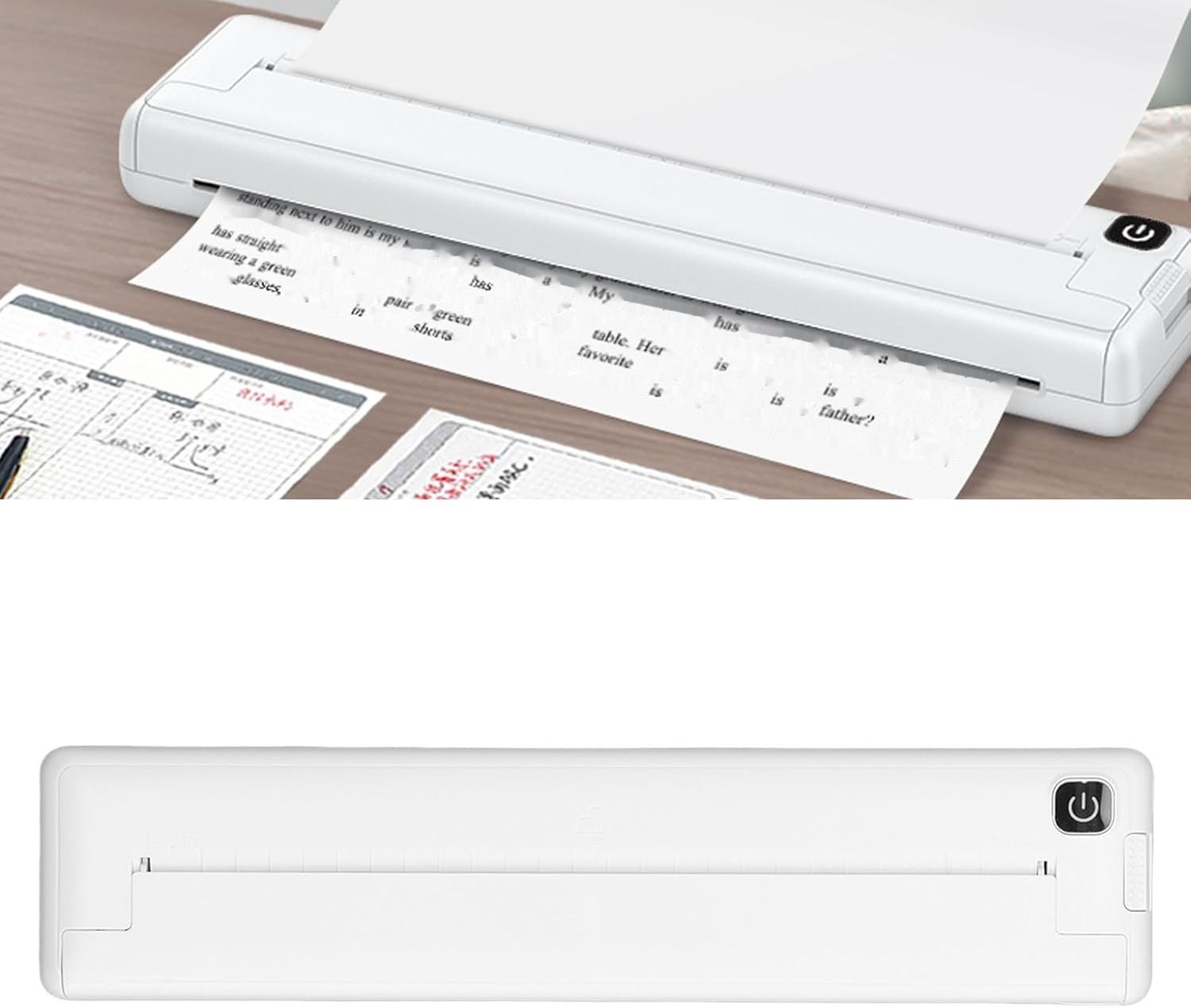 Przenośna drukarka YWBL-WH Portable A4 Inkless, kompaktowa, 200 dpi