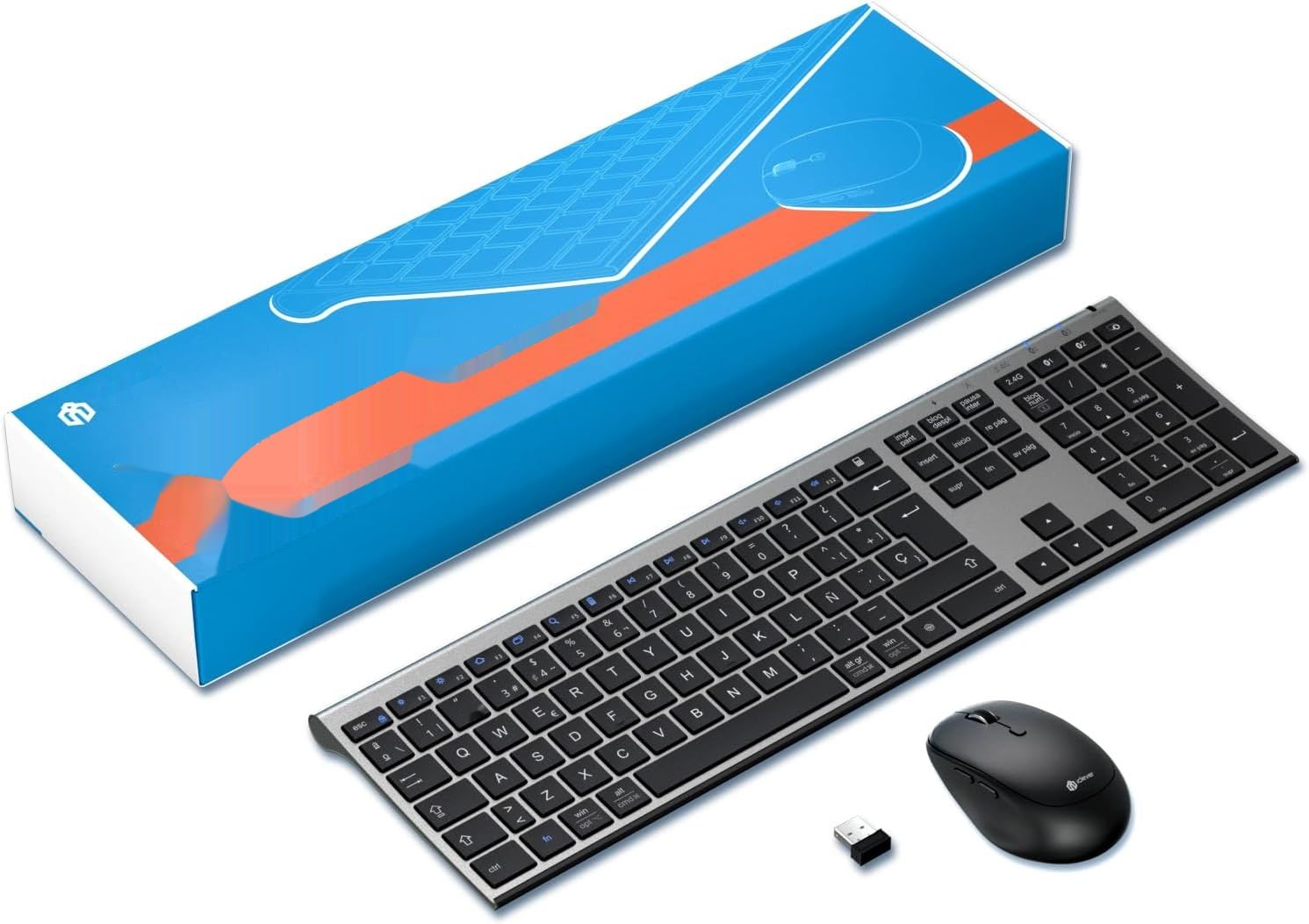 iClever DK03-QWERTY Klawiatura i Mysz Hiszpańska Bezprzewodowa
