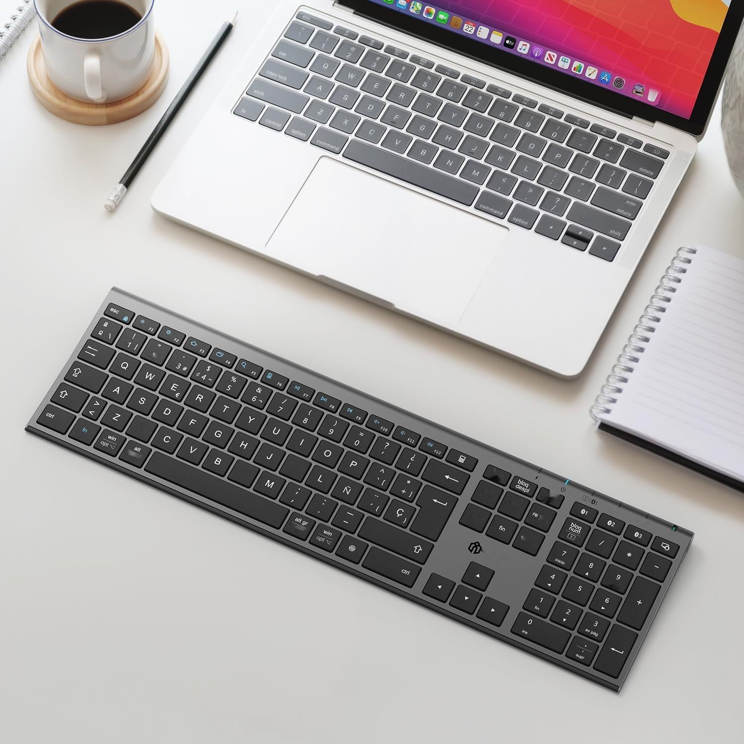 iClever Klawiatura Bluetooth BK23-QWERTY Hiszpańska Bezprzewodowa dla Mac