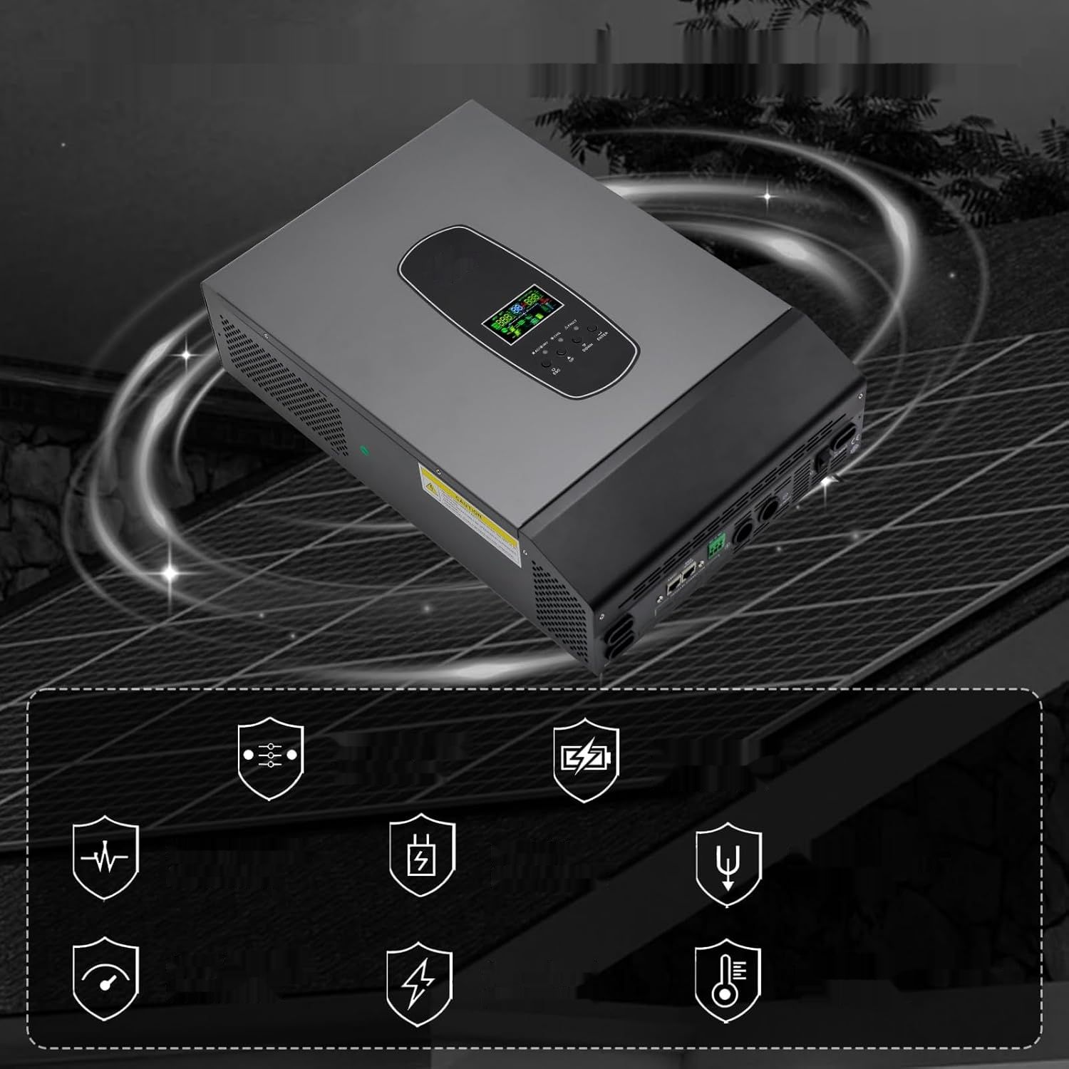 DATOUBOSS 6200W Hybrydowy Inwerter 48V Czysta Sinusoida, z MPPT 120A