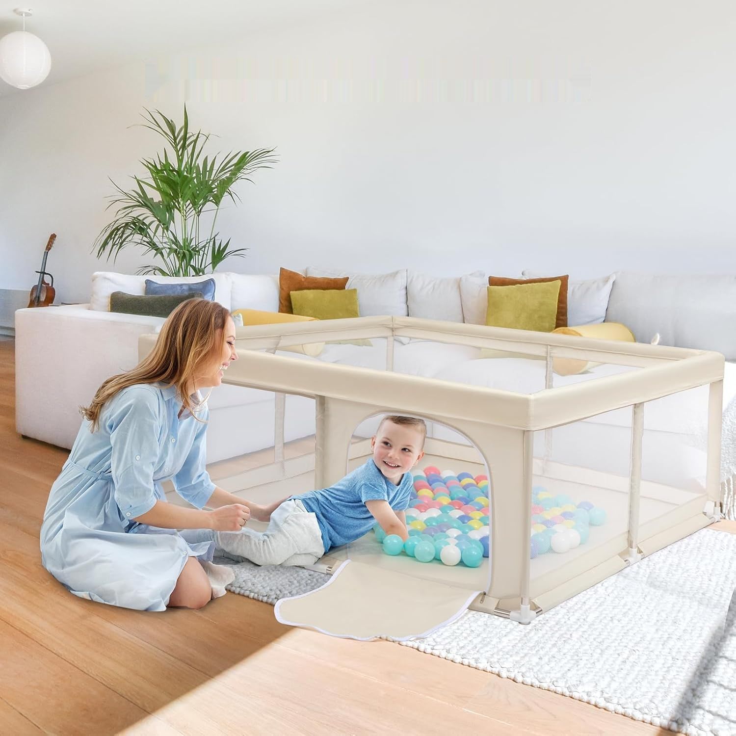 BEJOY Kojec dla niemowląt, 150 cm, kompaktowy i mocny, ochrona piankowa
