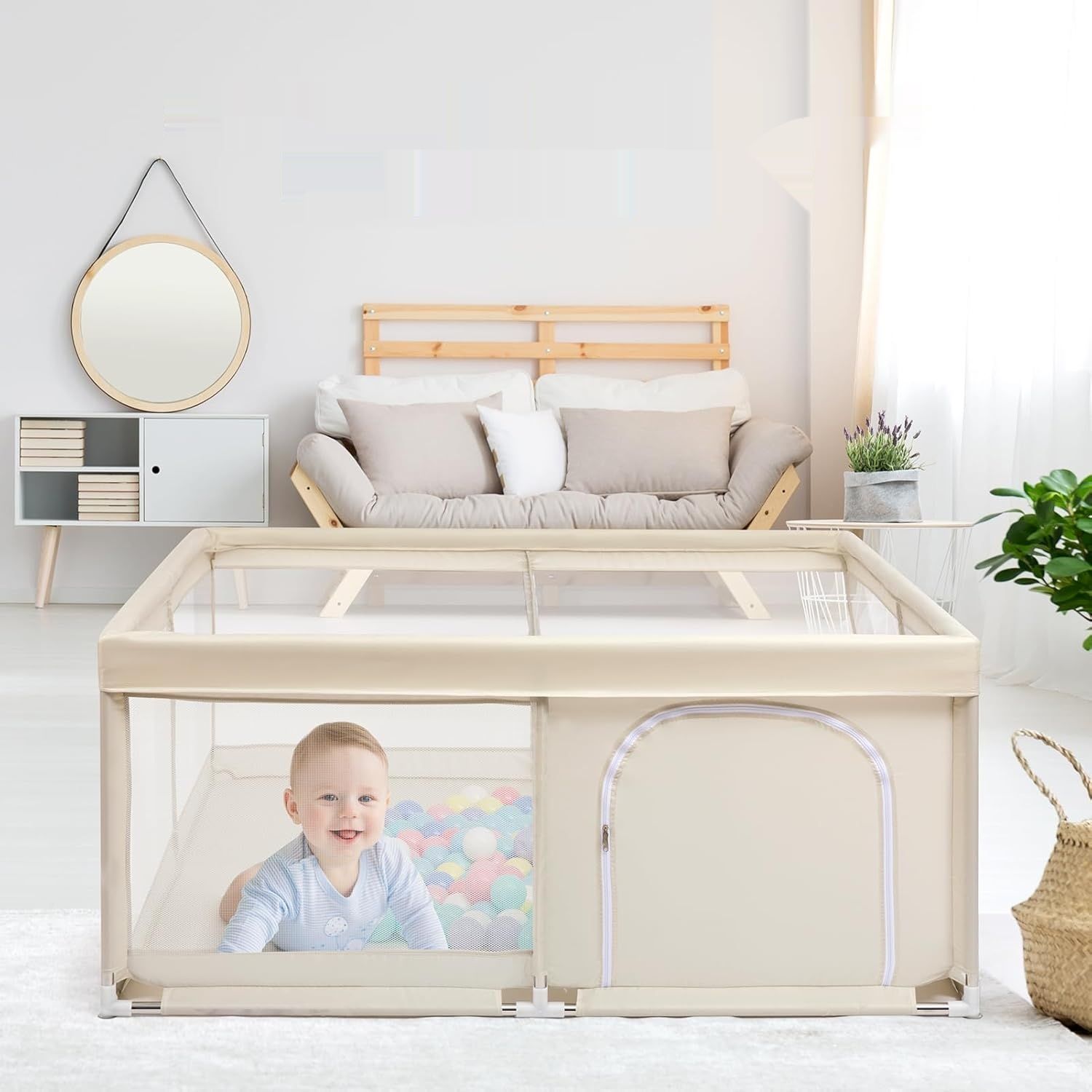 BEJOY Kojec dla niemowląt, 150 cm, kompaktowy i mocny, ochrona piankowa