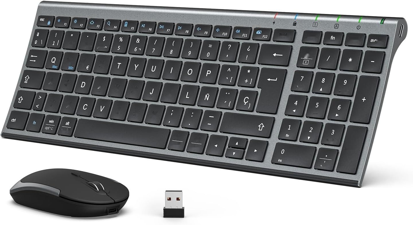 iClever GK03 Combo: bezprzewodowa klawiatura i mysz, układ QWERTY ESP.