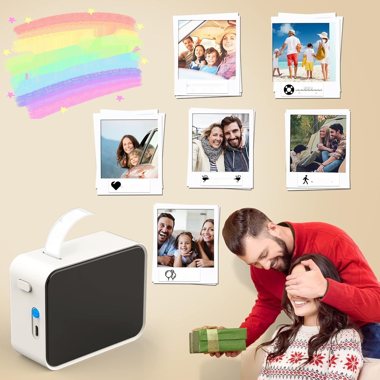 Pristar P15 Etykieciarka Mini Drukarka Etykiet Przenośna Termiczna