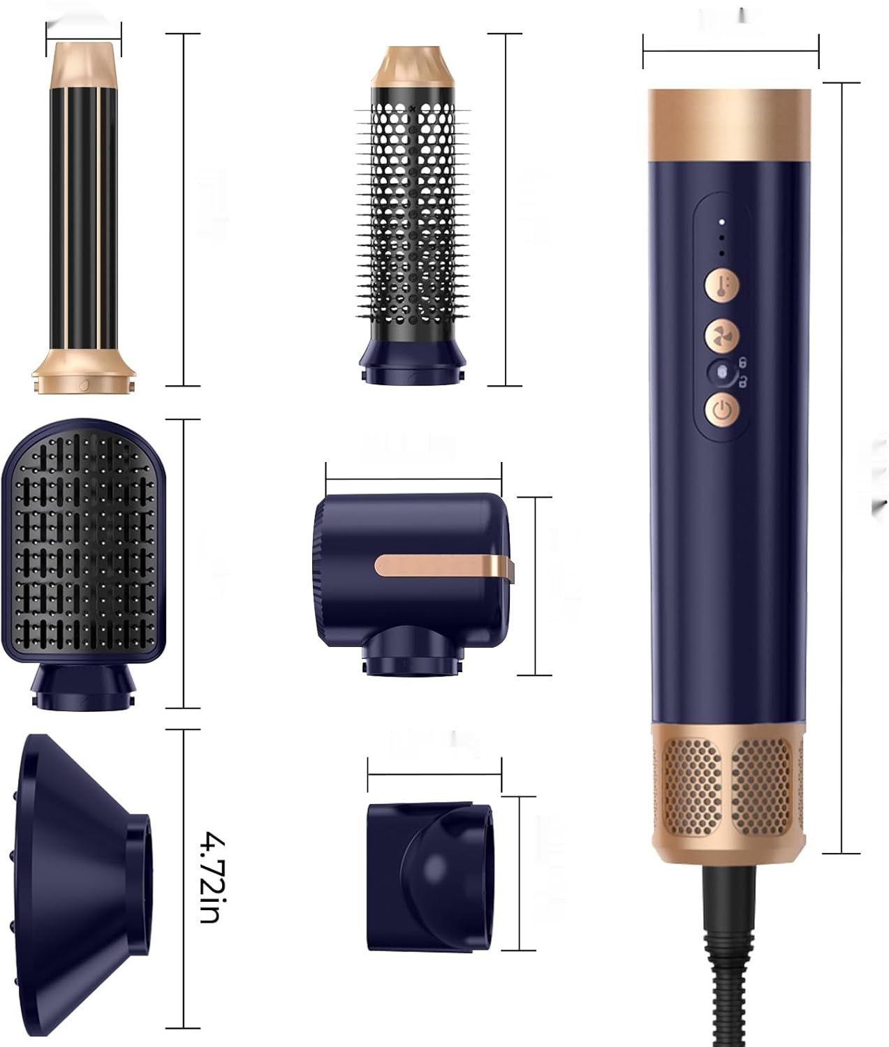 Air Styler 7 w 1, 1400 W, suszarka do włosów z dyfuzorem, lokówka 30 mm