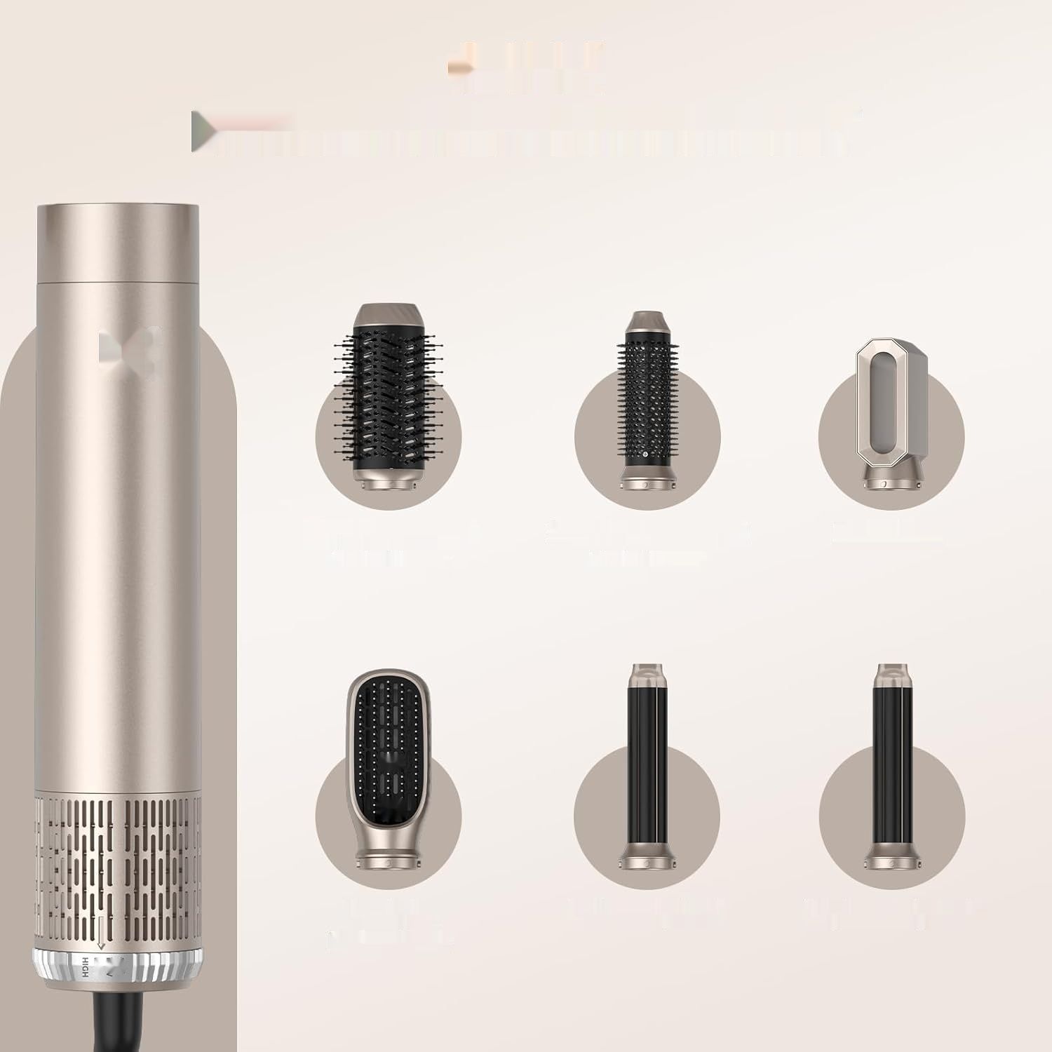 Air Styler Suszarka do włosów 6 w 1, szczotka dmuchająca, regulowana temp.
