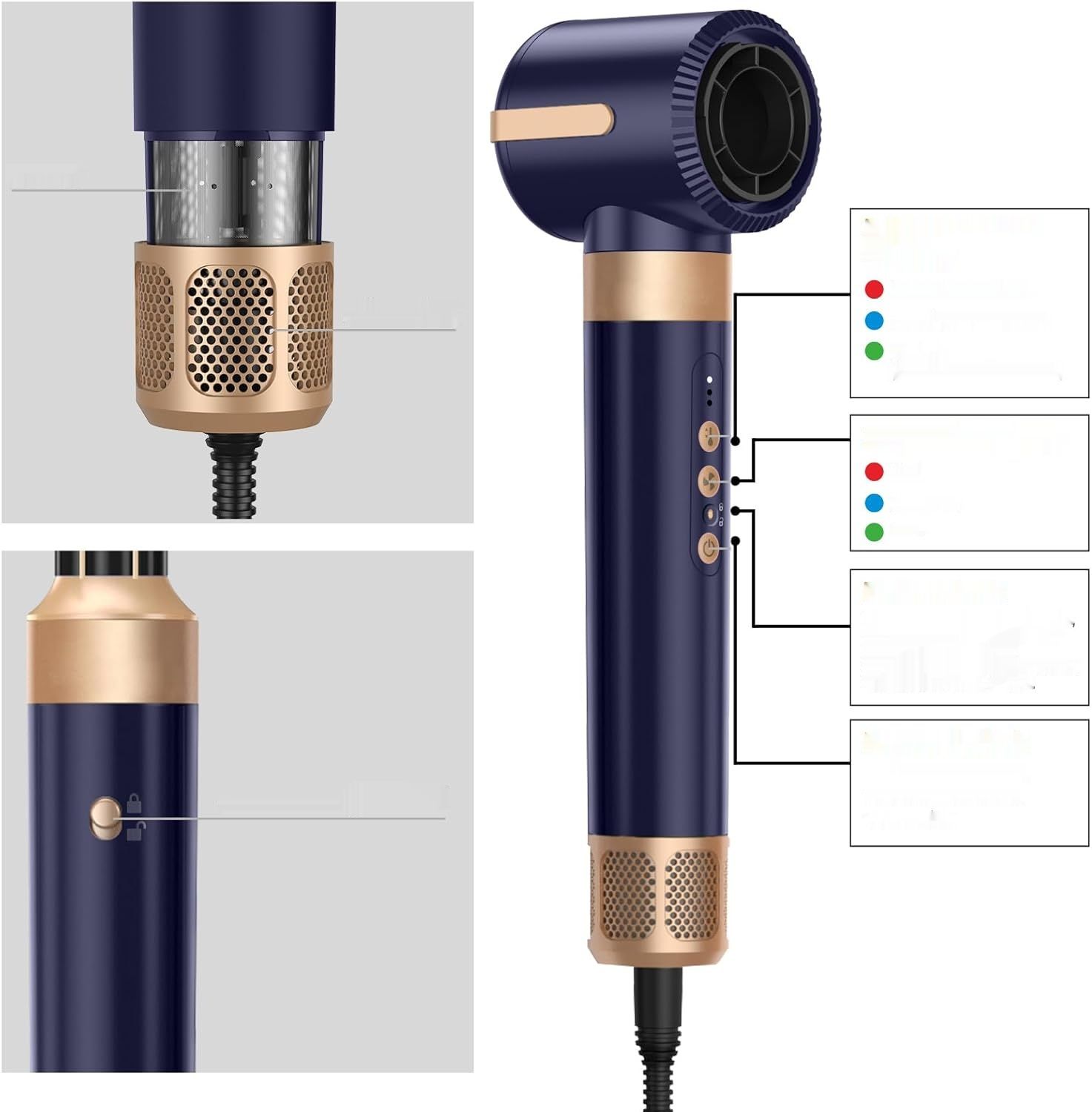 Air Styler 7 w 1, 1400 W, suszarka do włosów z dyfuzorem, lokówka 30 mm