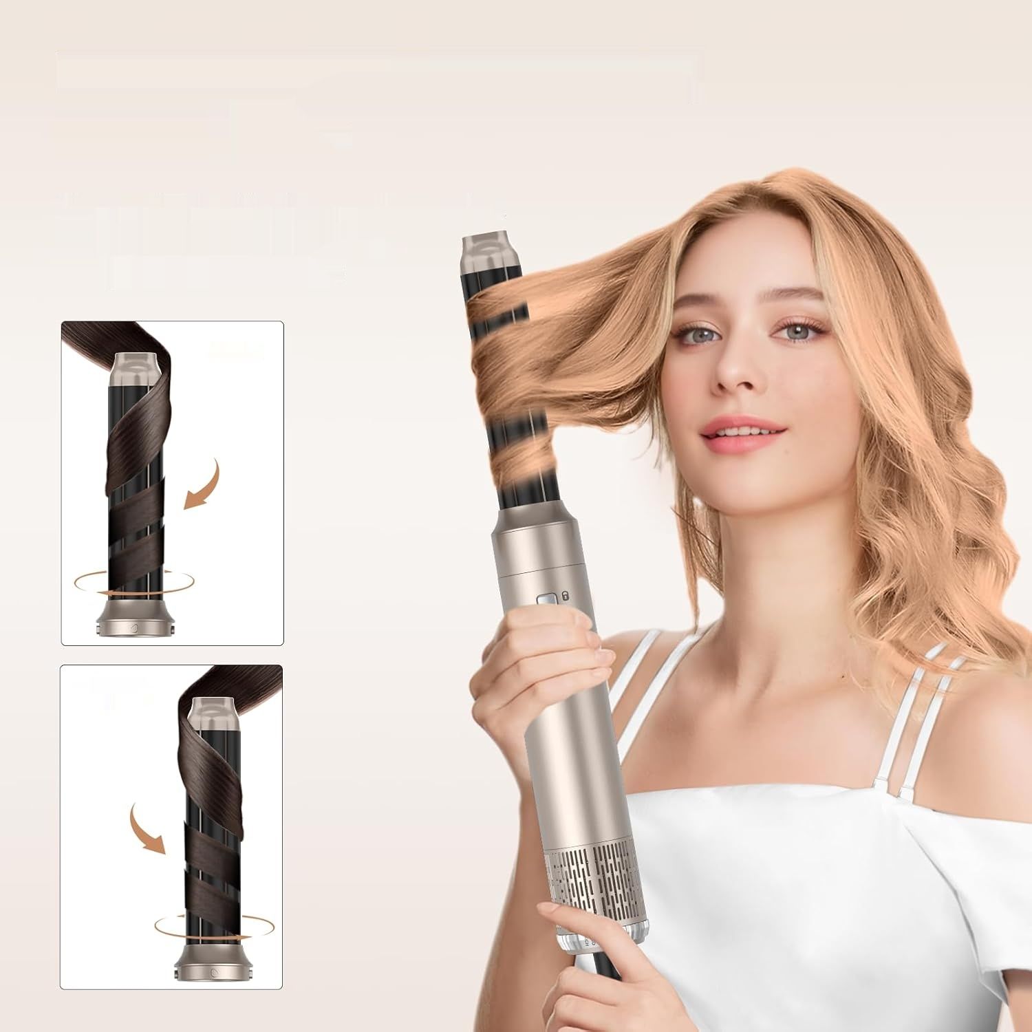 Air Styler Suszarka do włosów 6 w 1, szczotka dmuchająca, regulowana temp.