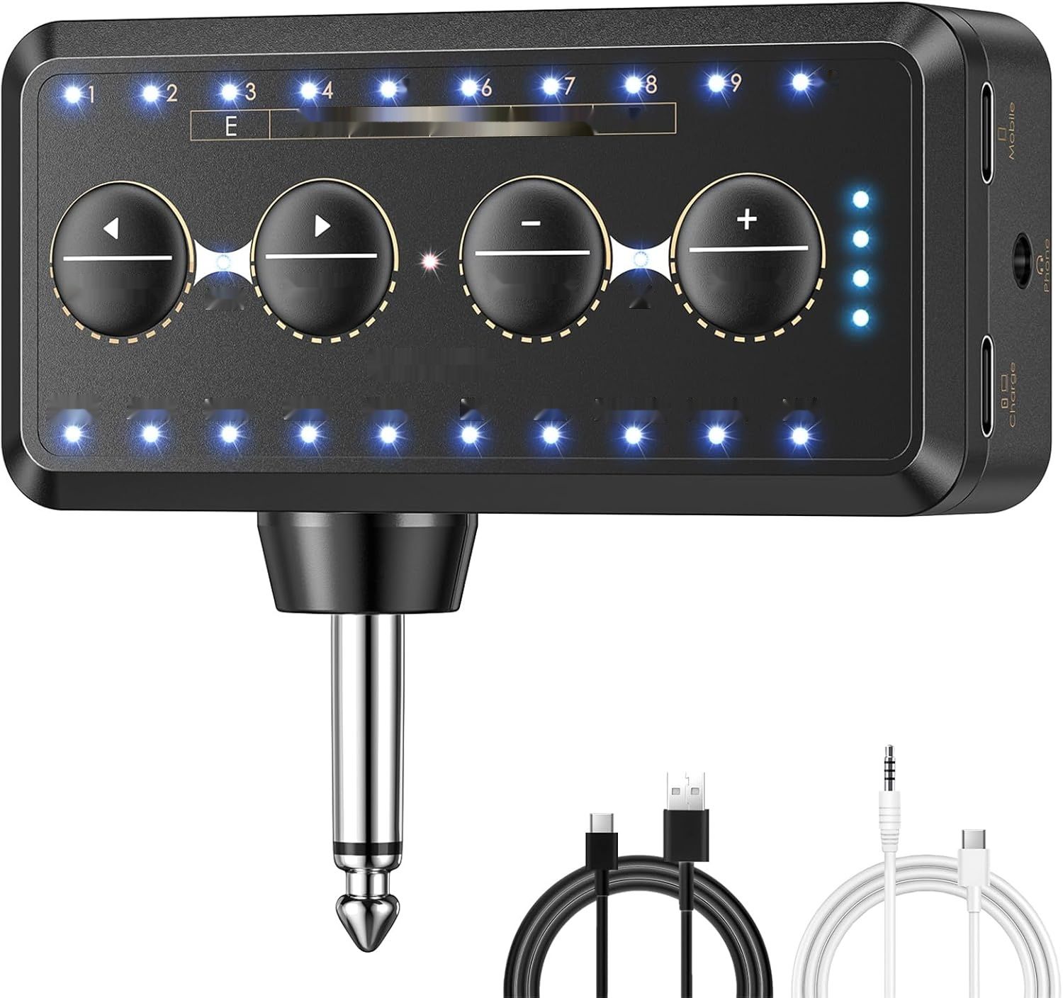 LEKATO wzmacniacz słuchawkowy gitarowy, 10 ustawień, tuner, Bluetooth.