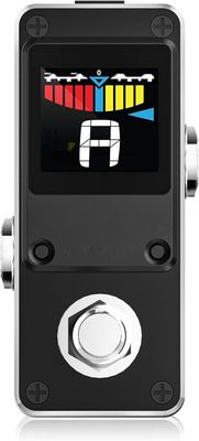 Mini chromatyczny tuner do gitary i basu z wyświetlaczem LCD.