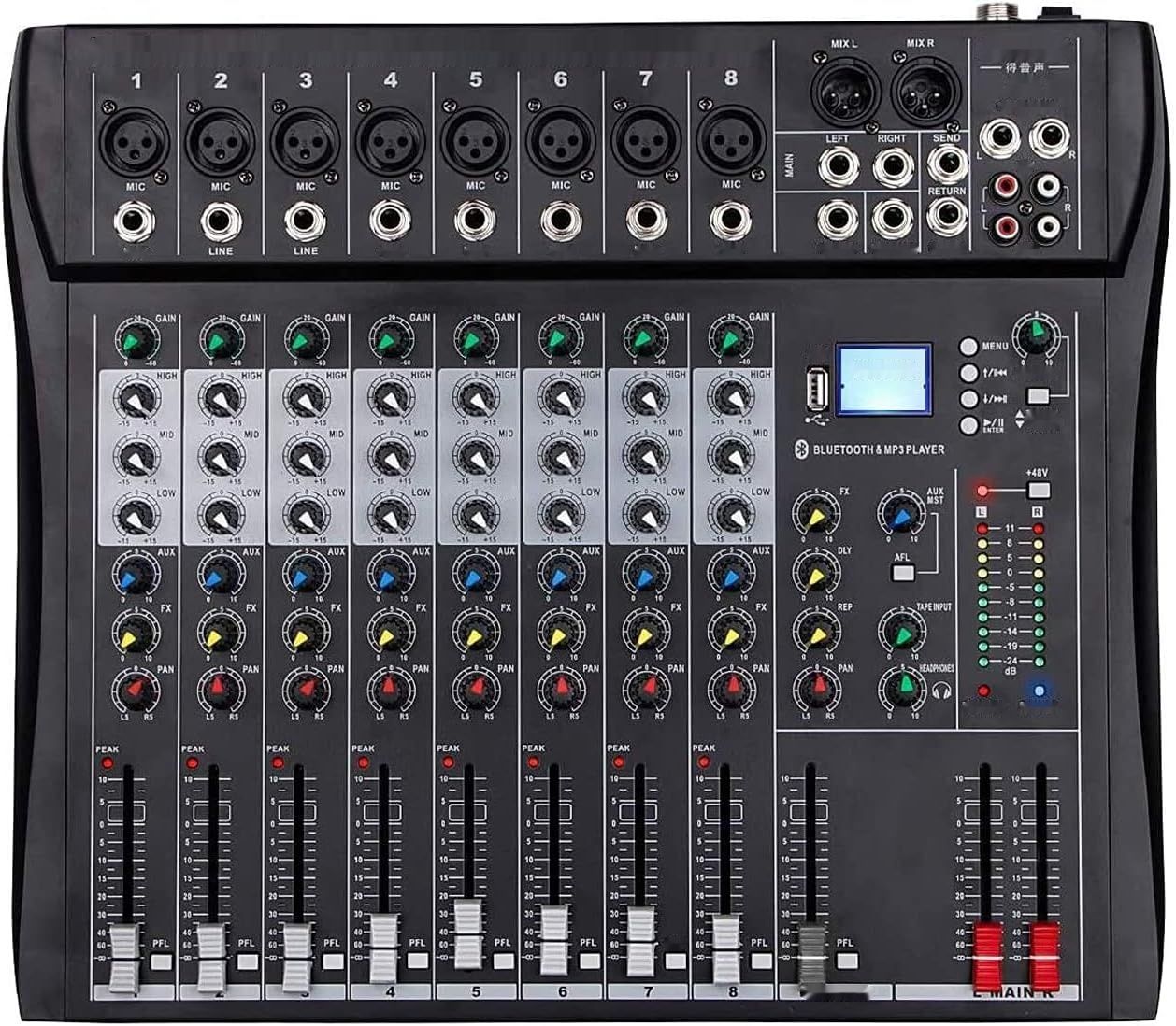 Depusheng DT8 konsola mikserska Sound Board 8 kanałów Cyfrowe USB