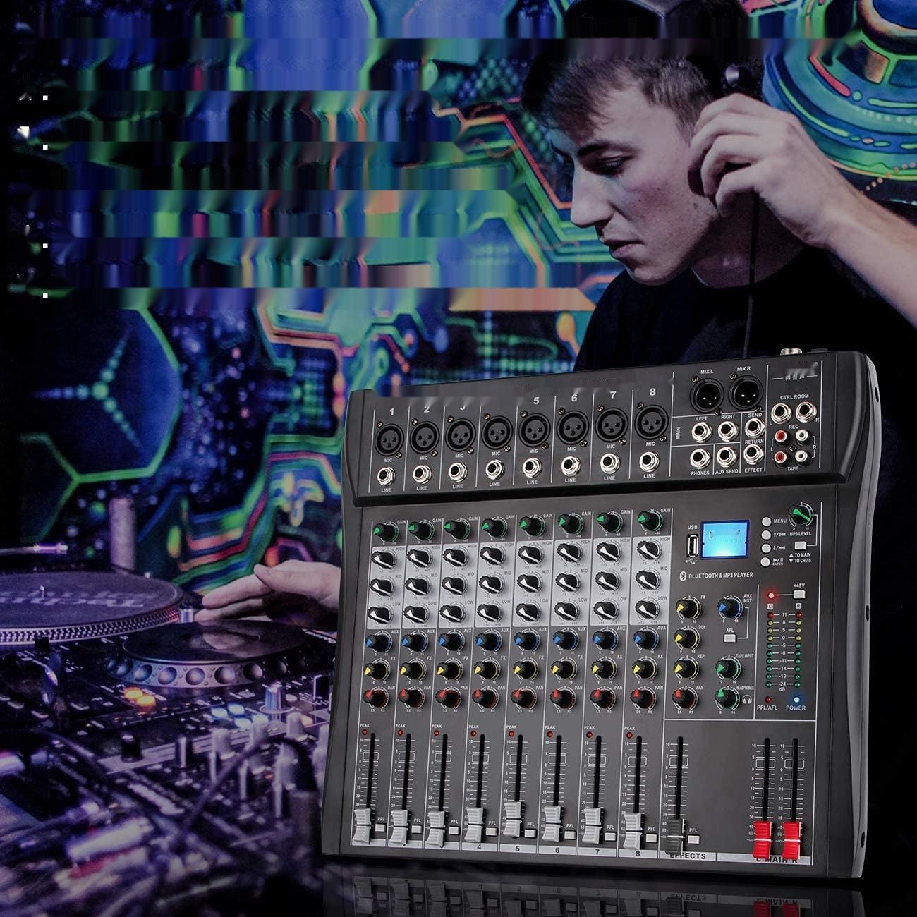 Depusheng DT8 konsola mikserska Sound Board 8 kanałów Cyfrowe USB