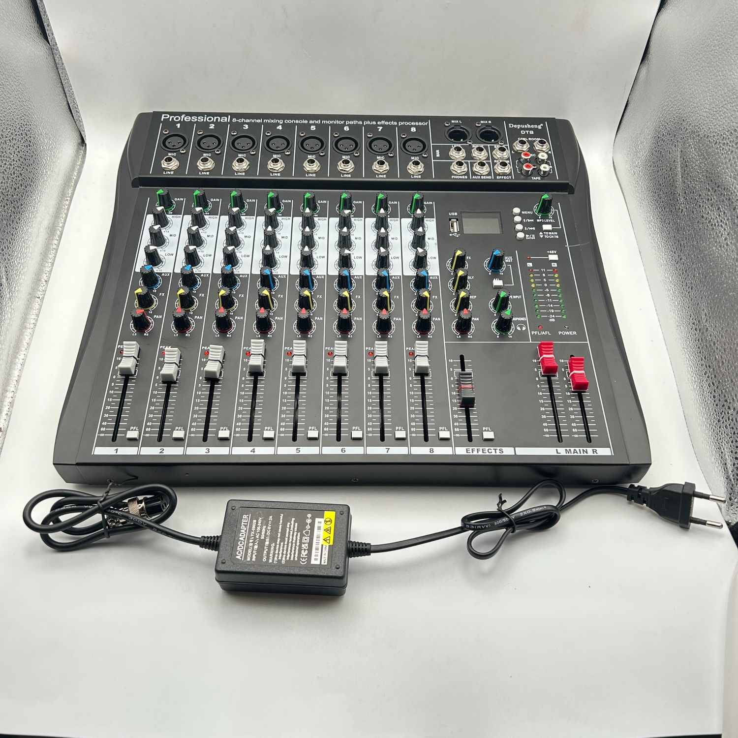Depusheng DT8 konsola mikserska Sound Board 8 kanałów Cyfrowe USB