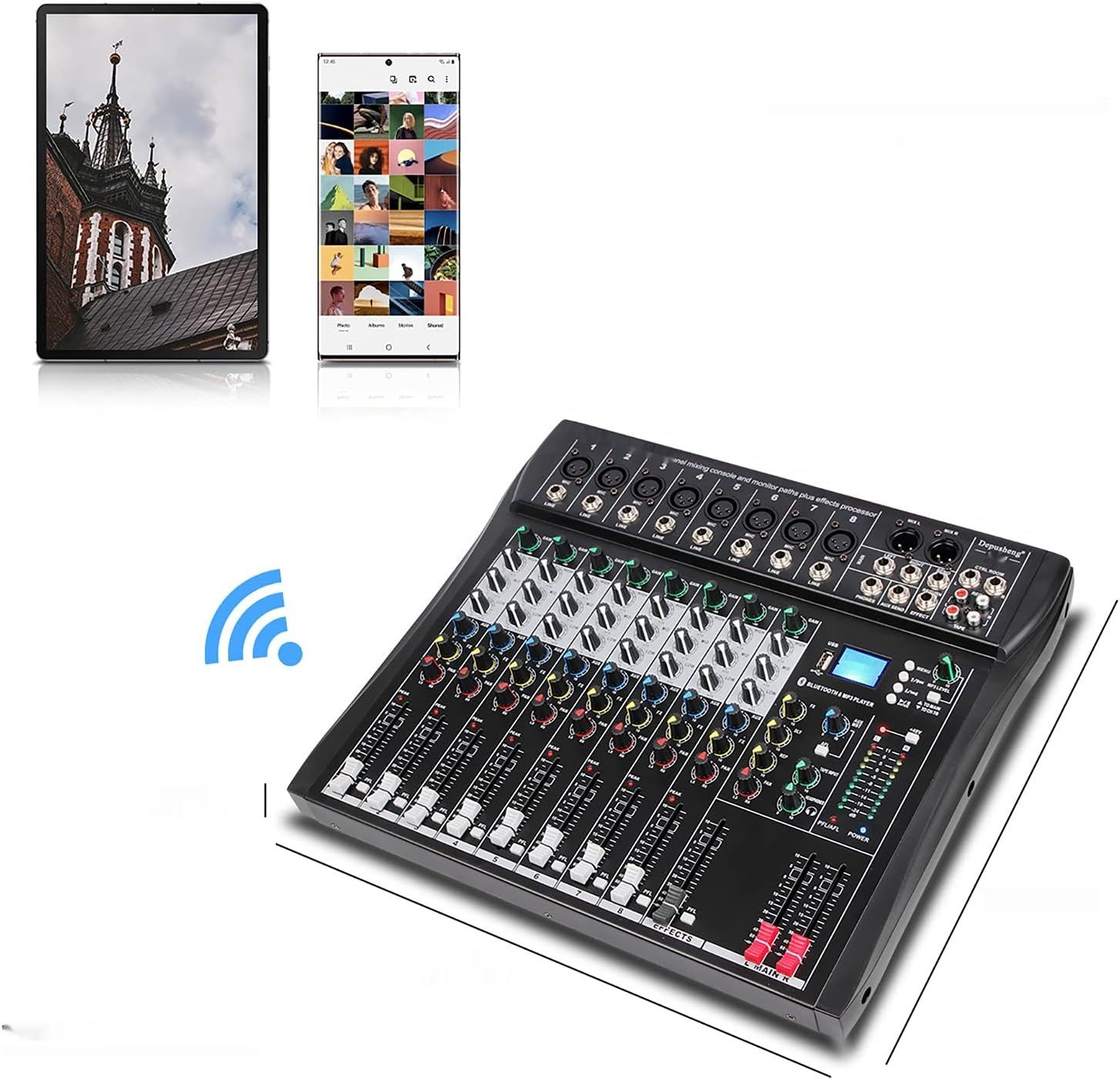 Depusheng DT8 konsola mikserska Sound Board 8 kanałów Cyfrowe USB