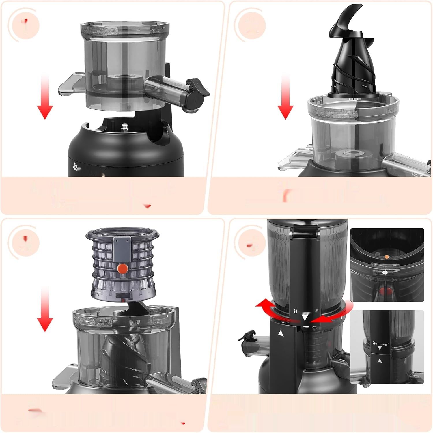AOBOSI 250W Sokowirówka o średnicy 103MM, 1.2L, czarna.