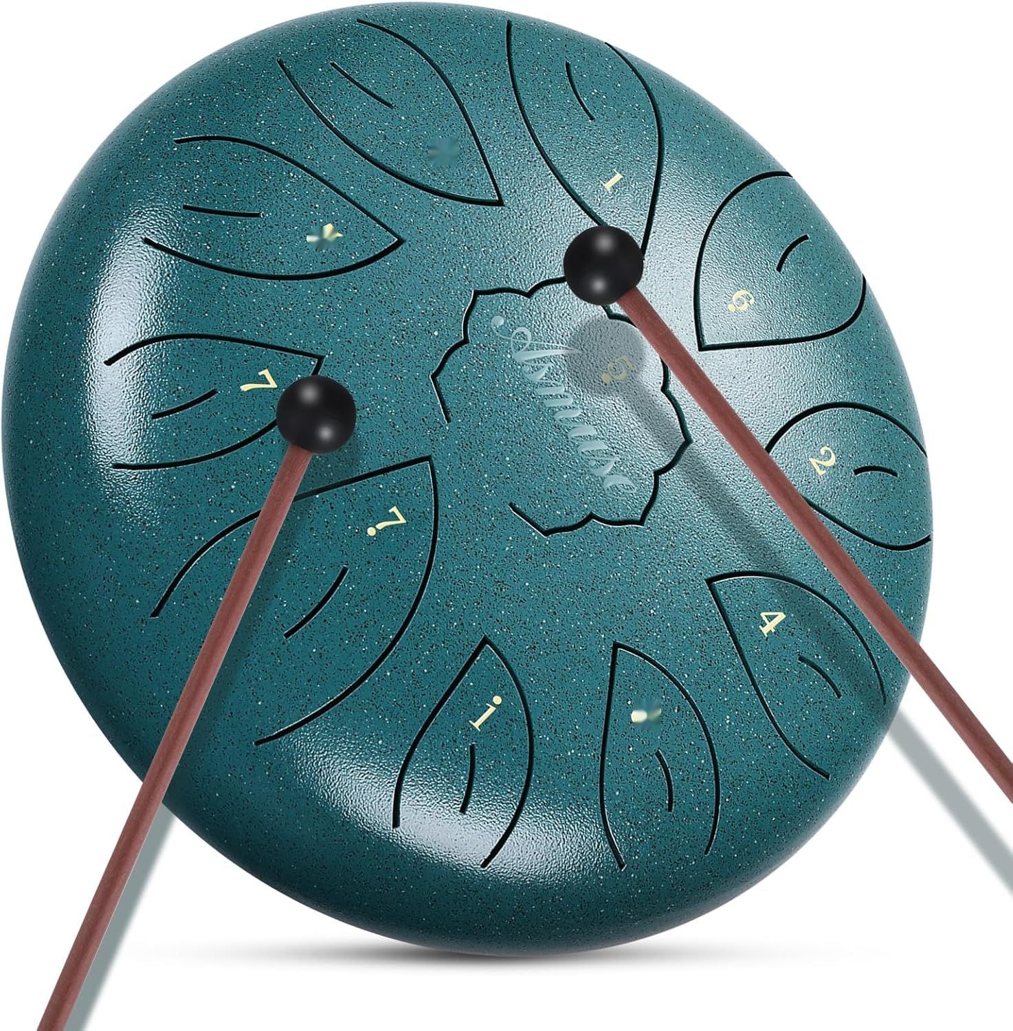 Asmuse Tongue Drum, 10-calowy, 11-dźwiękowy, C-durowy, z torbą podróżną