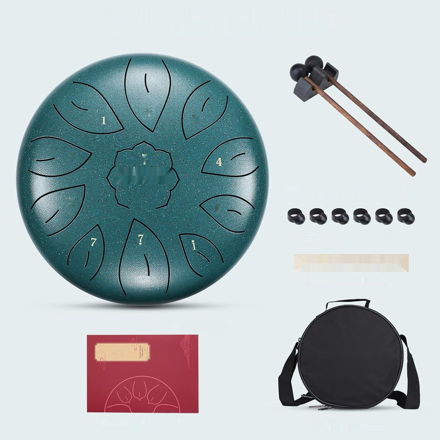 Asmuse Tongue Drum, 10-calowy, 11-dźwiękowy, C-durowy, z torbą podróżną