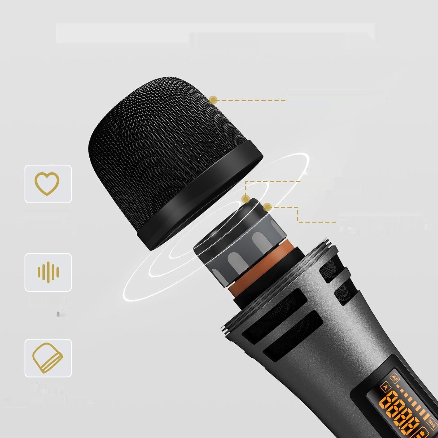 Bezprzewodowy zestaw mikrofonowy TONOR UHF, 60 m zasięg Karaoke TW362