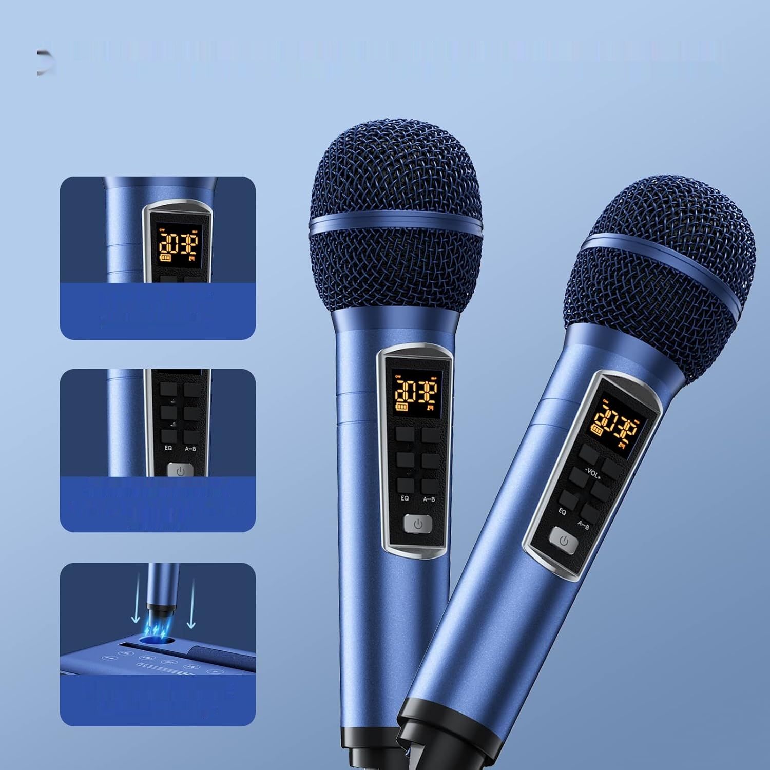 TONOR Maszyna Karaoke K9, przenośny głośnik z 2 mikrofonami UHF, LED.