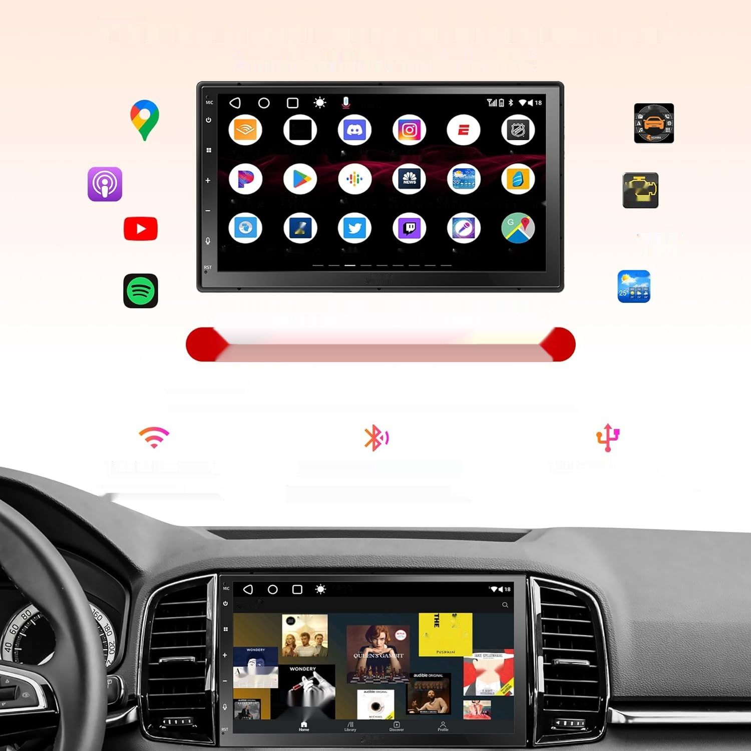 ATOTO A6PP 4G+64G Android Radio Double Din, 7&quot; QLED, CarPlay, WiFi, BT.